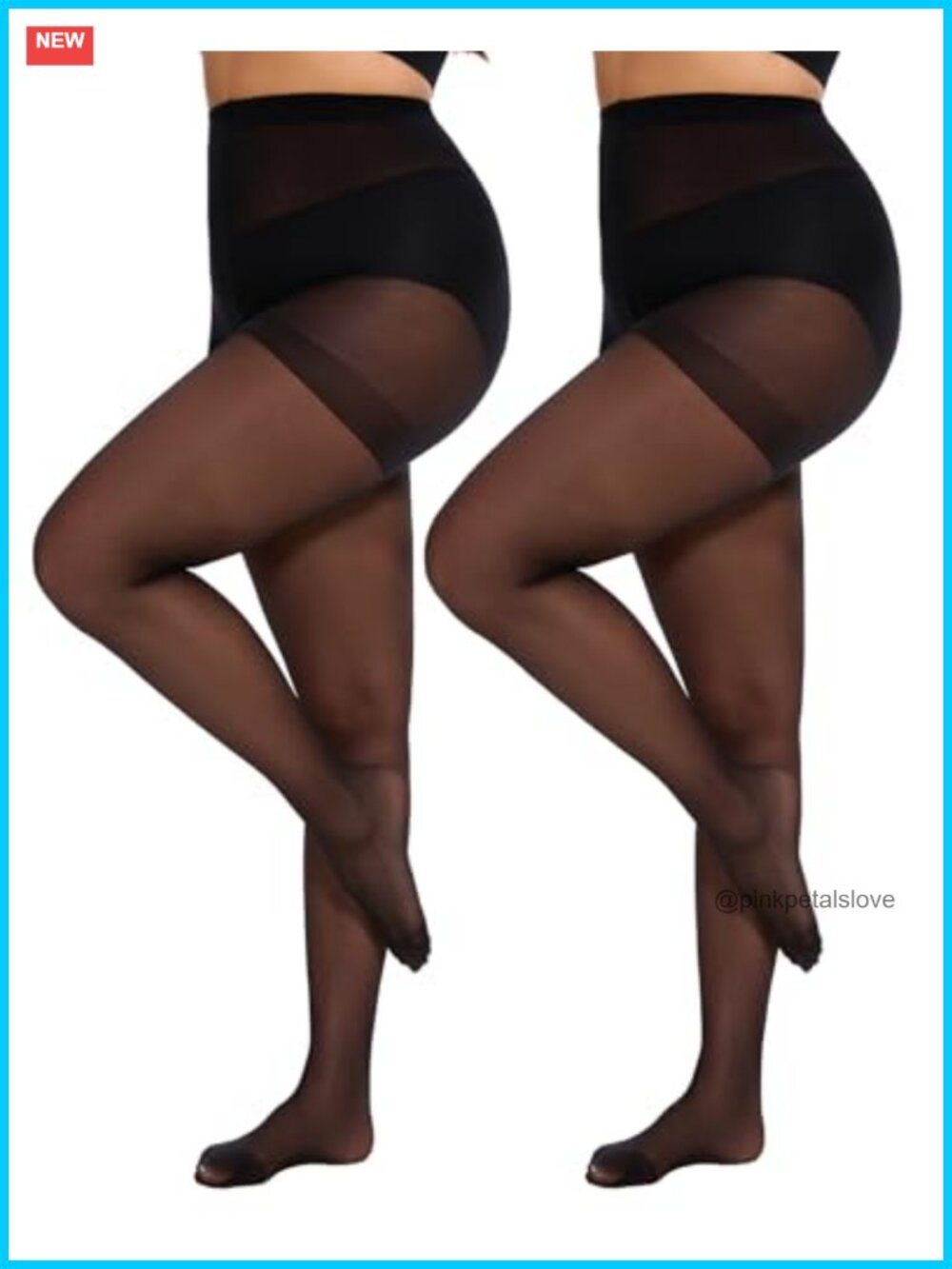 Plus Size Sheer Tights 20D Pantyhose Reinforced Toe High Stretch